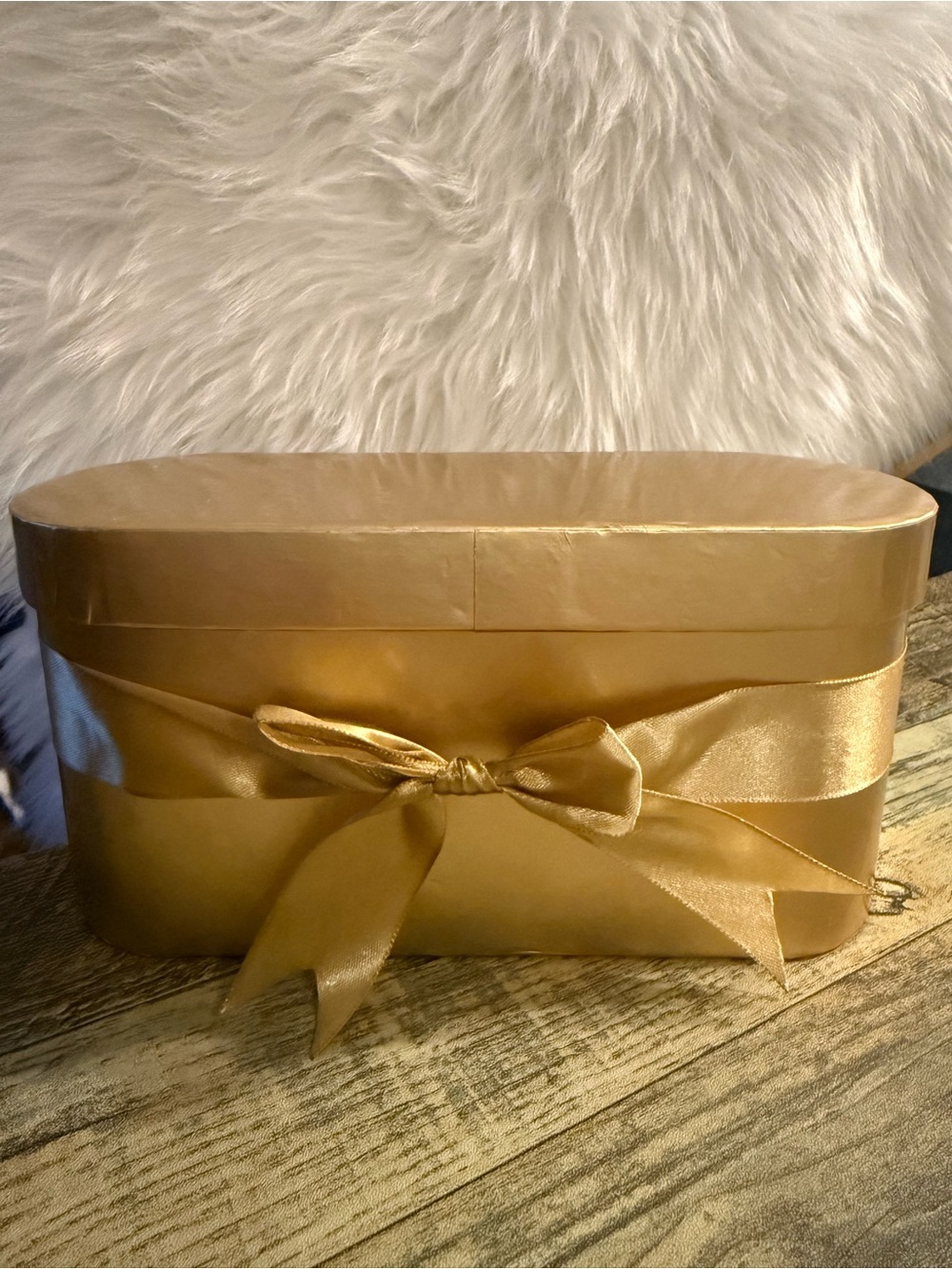 Gold Decorative Gift Box with Satin Bow